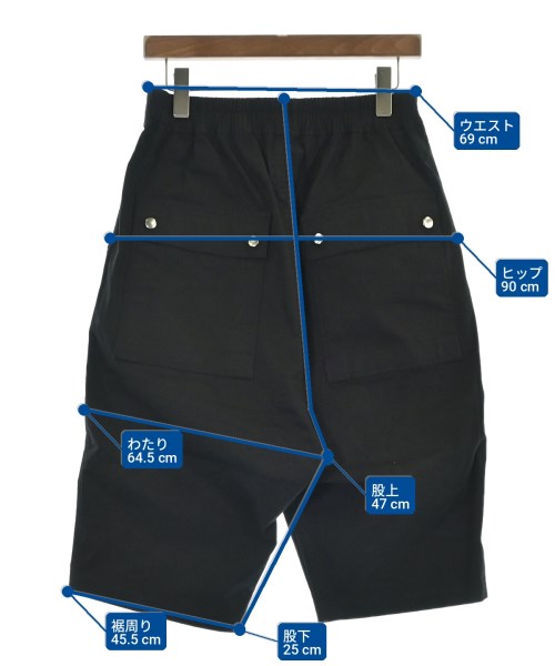 Rick Owens（リックオウエンス）ショートパンツ 黒 サイズ:46(M位) メンズ/2200716913023
