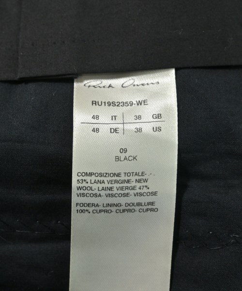 Rick Owens（リックオウエンス）スラックス 黒 サイズ:48(L位) メンズ/2200646833156