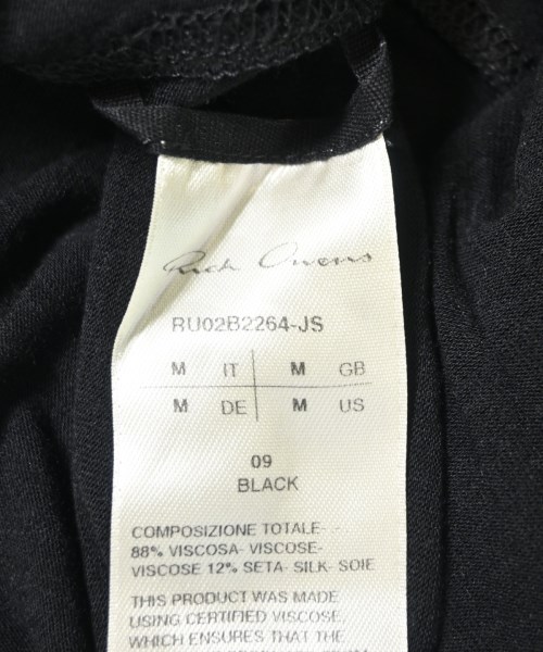 Rick Owens（リックオウエンス）Tシャツ・カットソー 黒 サイズ:M メンズ/2200707407104