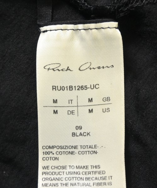 Rick Owens（リックオウエンス）Tシャツ・カットソー 黒 サイズ:M メンズ/2200707407128