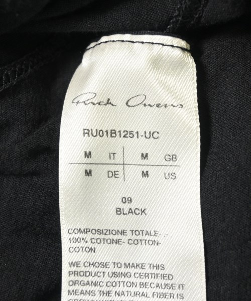 Rick Owens（リックオウエンス）Tシャツ・カットソー 黒 サイズ:M メンズ/2200707407135