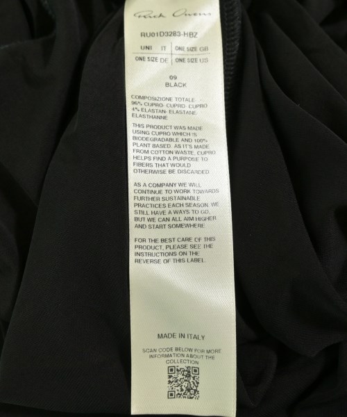 Rick Owens（リックオウエンス）Tシャツ・カットソー 黒 サイズ:ONE メンズ/2200708279045
