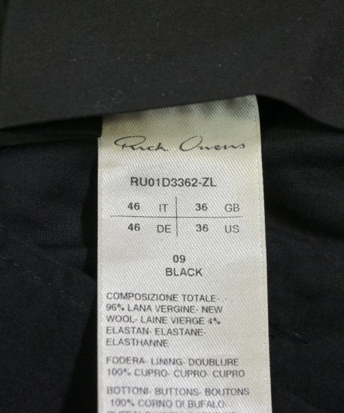 Rick Owens（リックオウエンス）スラックス 黒 サイズ:46(M位) メンズ/2200671413095