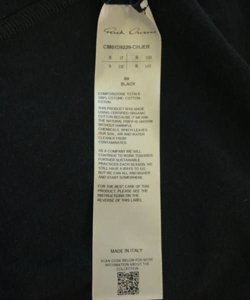 Rick Owens（リックオウエンス）Tシャツ・カットソー 黒 サイズ:M メンズ/2200731651061