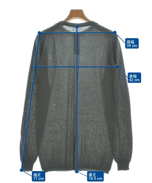Rick Owens（リックオウエンス）ニット・セーター グレー サイズ:S メンズ/2200726577062