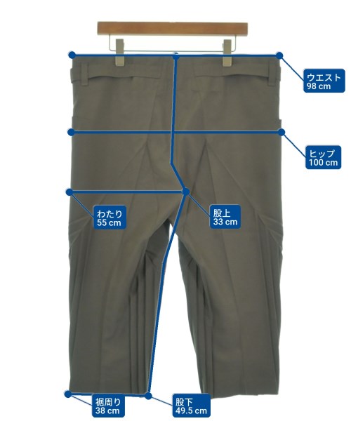 ISSEY MIYAKE（イッセイミヤケ）クロップドパンツ カーキ サイズ:3(L位) レディース/2200611605030