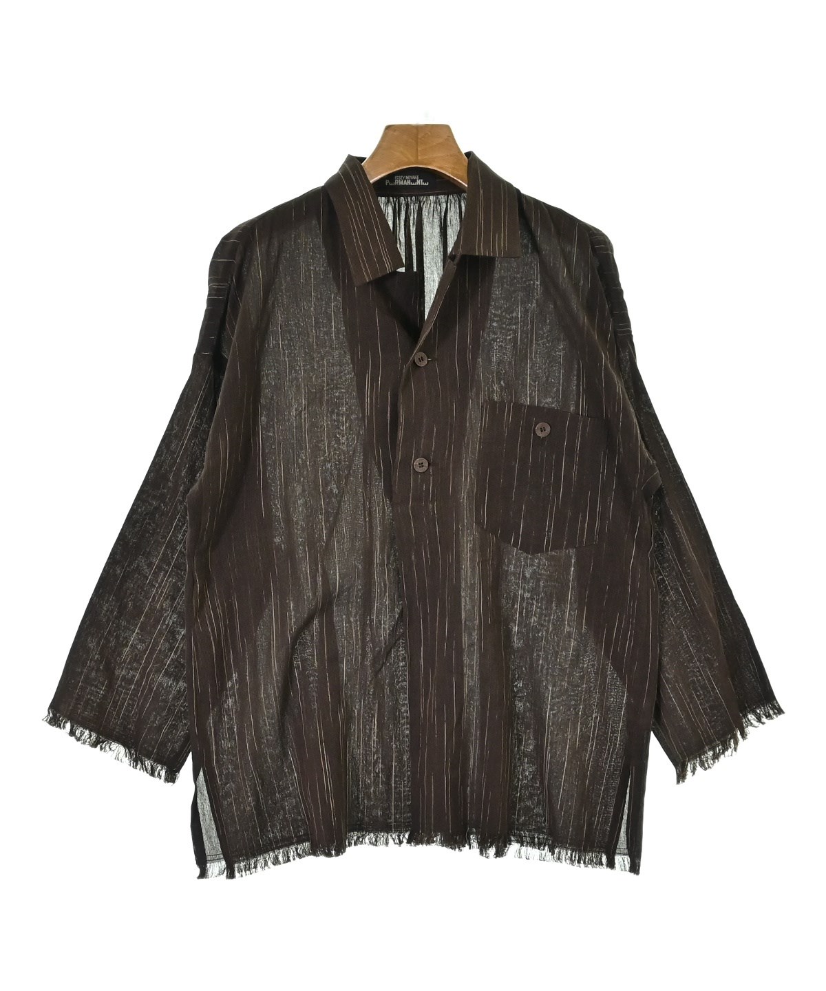 7*様 ISSEYMIYAKE im product期リネンウール　マオカラージ ISSEY MIYAKE（イッセイミヤケ）カジュアルシャツ 茶 サイズ:M