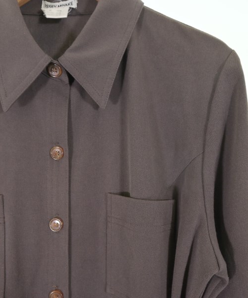 ISSEY MIYAKE（イッセイミヤケ）シャツワンピース 茶 サイズ:M レディース/2200659514073