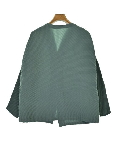 ISSEY MIYAKE（イッセイミヤケ）ノーカラージャケット 緑 サイズ:2(M位) レディース/2200653812526