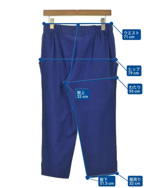 ISSEY MIYAKE（イッセイミヤケ）クロップドパンツ 青 サイズ:2(M位) レディース/2200661510513