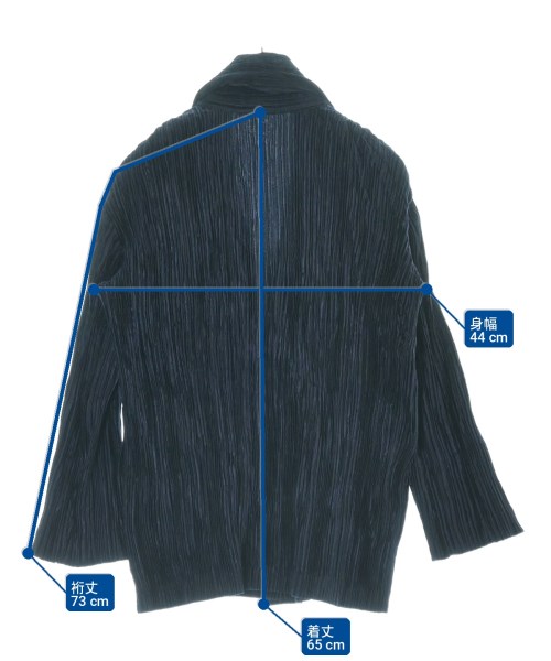 ISSEY MIYAKE（イッセイミヤケ）カジュアルジャケット 紺 サイズ:3(L位) レディース/2200711160156