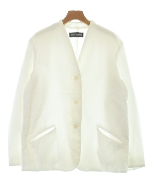 ISSEY MIYAKE(イッセイミヤケ)ノーカラージャケット 白 サイズ:3(L位)/2200663706051