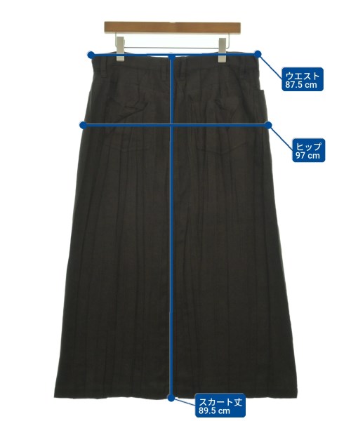 ISSEY MIYAKE（イッセイミヤケ）ひざ丈スカート 茶 サイズ:3(L位) レディース/2200726685088
