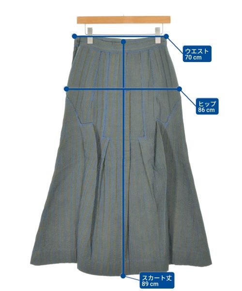 ISSEY MIYAKE（イッセイミヤケ）ロング・マキシ丈スカート カーキ サイズ:M レディース/2200680995025