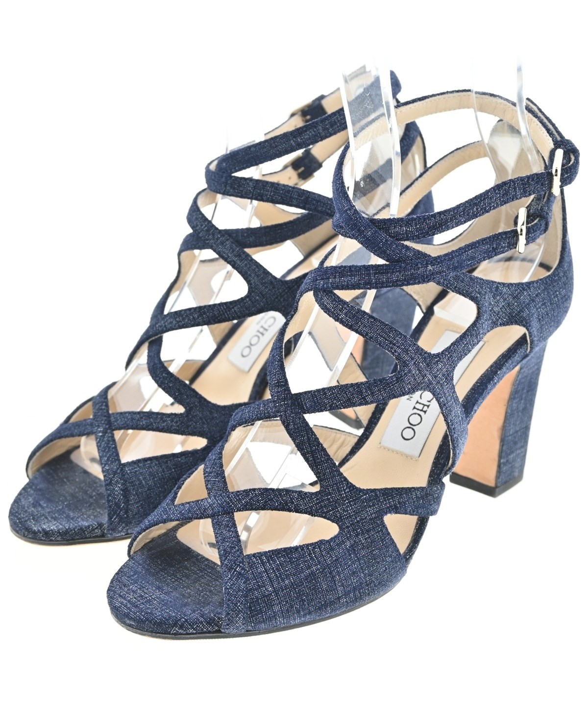 JIMMY CHOO ジミーチュウ グラディエーター サンダル 36 JIMMY CHOO（ジミーチュー）サンダル 紺 サイズ:EU36(22.5cm位