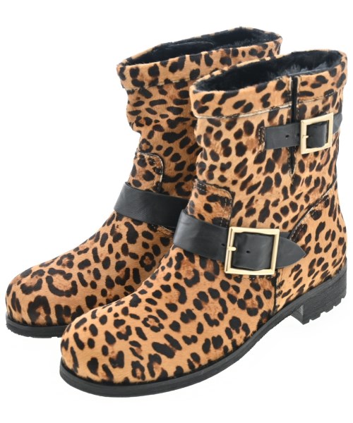 JIMMY CHOO(ジミーチュー)ブーツ 茶 サイズ:EU38 1/2(25cm位)/2200696231384
