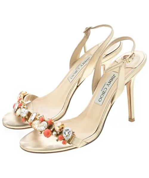 JIMMY CHOO(ジミーチュー)サンダル ゴールド サイズ:EU37(23.5cm位)/2200658141041