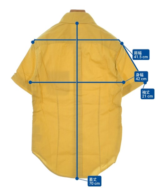 Band Of Outsiders（バンドオブアウトサイダーズ）カジュアルシャツ 黄 サイズ:0(XS位) メンズ/2200620617864