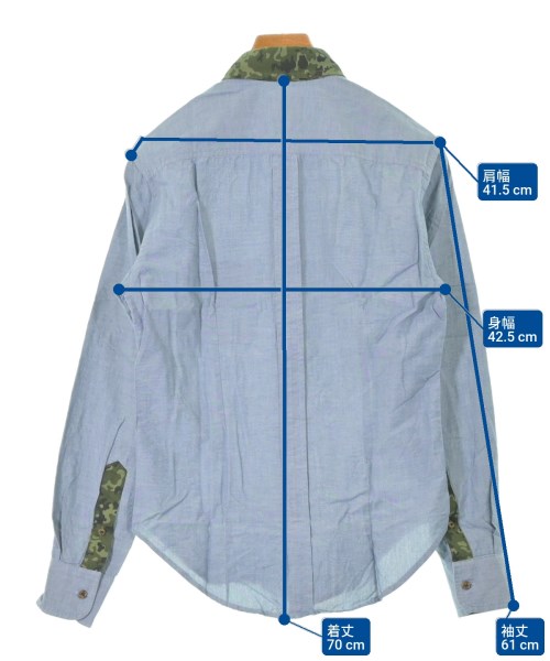 Band Of Outsiders（バンドオブアウトサイダーズ）カジュアルシャツ 青 サイズ:0(XS位) メンズ/2200632927654