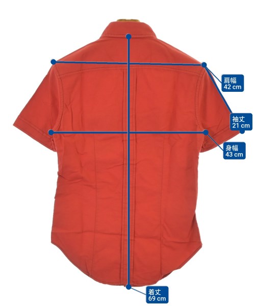 Band Of Outsiders（バンドオブアウトサイダーズ）カジュアルシャツ 赤 サイズ:0(XS位) メンズ/2200632927777