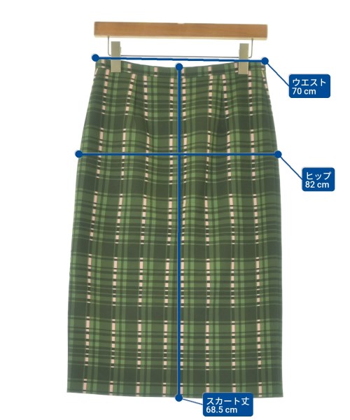TARA JARMON（タラジャーモン）ひざ丈スカート 緑 サイズ:36(XS位) レディース/2200674555075
