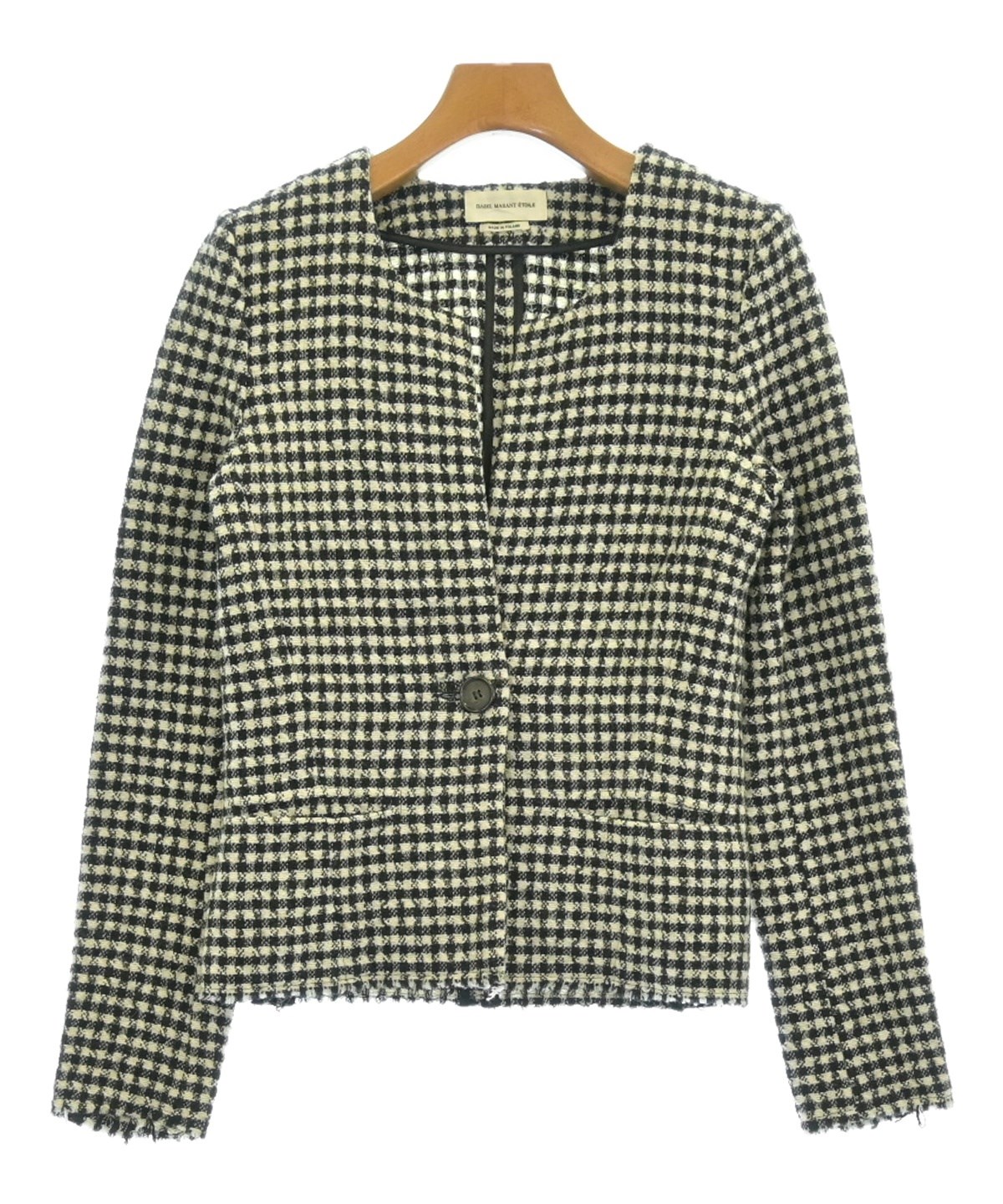 【美品】イザベルマランエトワール ラムレザー切り替え スタジャン 36 黒 ISABEL MARANT ETOILE（イザベルマランエトワール）ライダース 黒