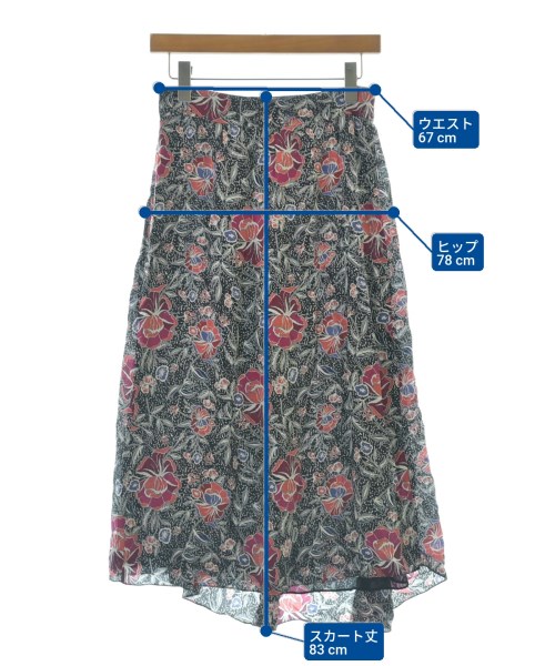 ISABEL MARANT ETOILE（イザベルマランエトワール）ロング・マキシ丈スカート 黒 サイズ:38(S位) レディース/2200679543107