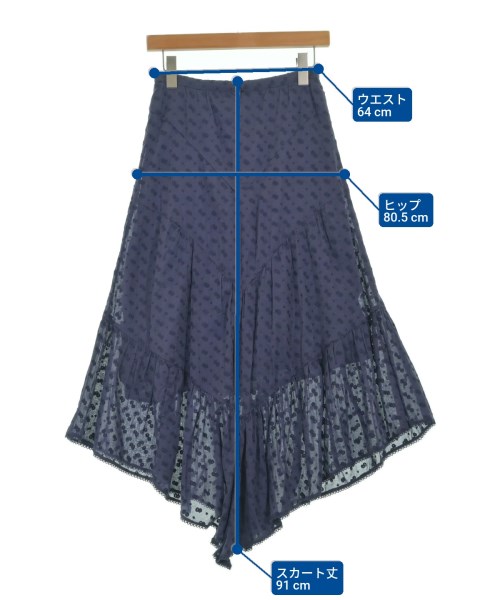ISABEL MARANT ETOILE（イザベルマランエトワール）ロング・マキシ丈スカート 紺 サイズ:34(XXS位) レディース/2200698451032