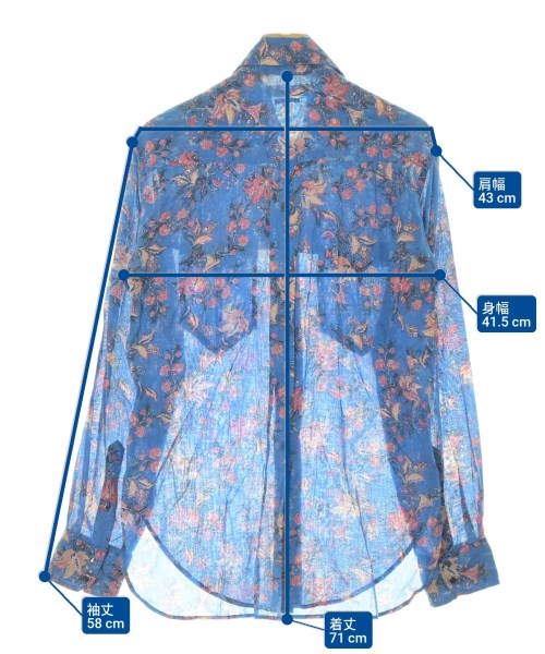 ISABEL MARANT ETOILE（イザベルマランエトワール）カジュアルシャツ 青 サイズ:34(XXS位) レディース/2200650657021