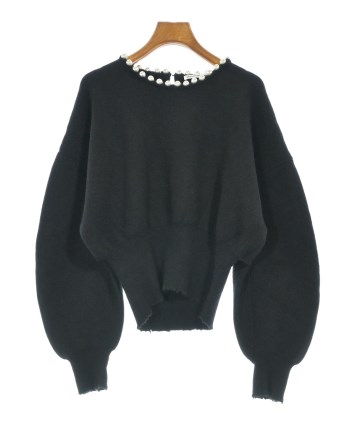 アレキサンダーワン リブニット セーター【S】ロゴネック ブラック 長袖 美品 ALEXANDER WANG（アレキサンダーワン）ニット・セーター 黒 サイズ:F