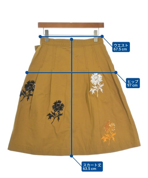 TORY BURCH（トリーバーチ）ひざ丈スカート 茶 サイズ:0(XS位) レディース/2200648398141