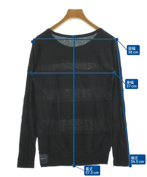REGULATION Yohji Yamamoto（レギュレーションヨウジヤマモト）Tシャツ・カットソー 黒 サイズ:2(S位) レディース/2200623896099