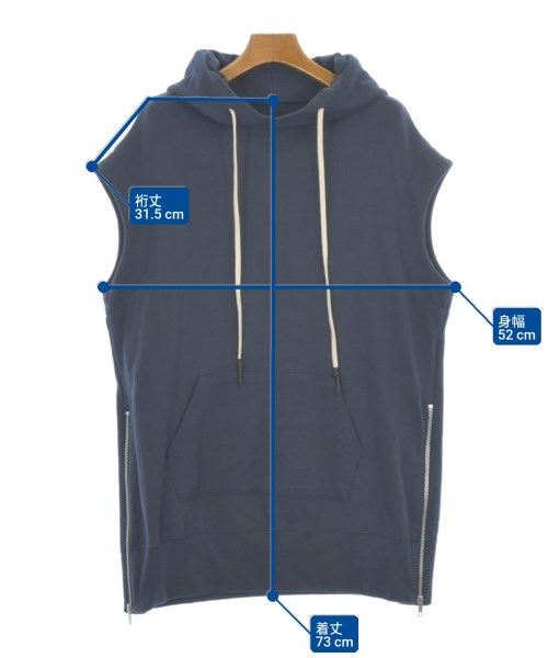 REGULATION Yohji Yamamoto（レギュレーションヨウジヤマモト）パーカー 紺 サイズ:2(S位) レディース/2200625523122