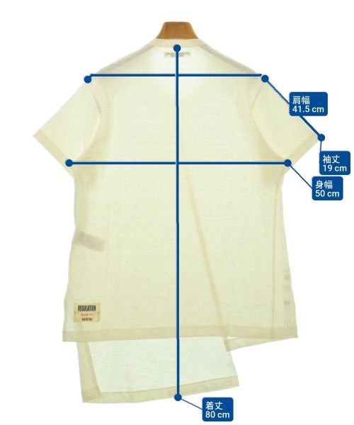 REGULATION Yohji Yamamoto（レギュレーションヨウジヤマモト）Tシャツ・カットソー 白 サイズ:1(XS位) メンズ/2200611934048