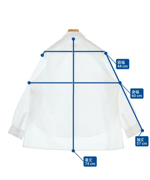 REGULATION Yohji Yamamoto（レギュレーションヨウジヤマモト）カジュアルシャツ 白 サイズ:3(M位) レディース/2200676788044