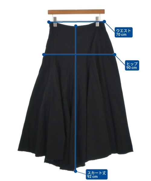 REGULATION Yohji Yamamoto（レギュレーションヨウジヤマモト）ロング・マキシ丈スカート 黒 サイズ:1(XS位) レディース/2200651118019