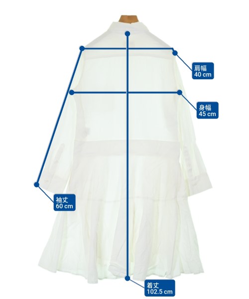 REGULATION Yohji Yamamoto（レギュレーションヨウジヤマモト）シャツワンピース 白 サイズ:3(M位) レディース/2200651898096