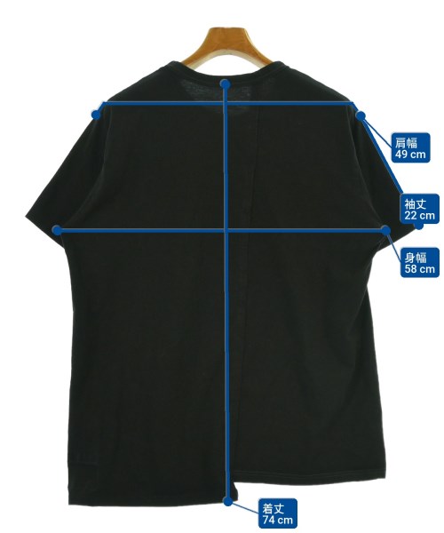 REGULATION Yohji Yamamoto（レギュレーションヨウジヤマモト）Tシャツ・カットソー 黒 サイズ:-(L位) メンズ/2200657113025
