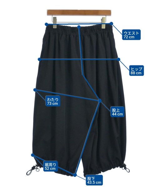 REGULATION Yohji Yamamoto（レギュレーションヨウジヤマモト）クロップドパンツ 黒 サイズ:2(S位) レディース/2200734012173