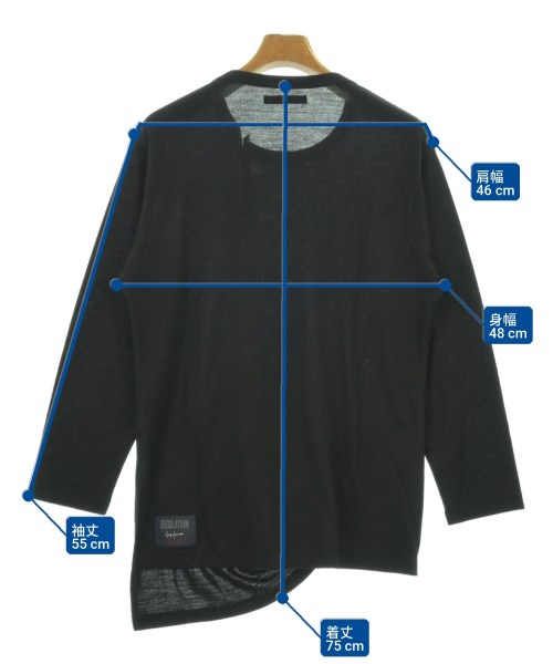 REGULATION Yohji Yamamoto（レギュレーションヨウジヤマモト）ニット・セーター 黒 サイズ:1(XS位) メンズ/2200727074027