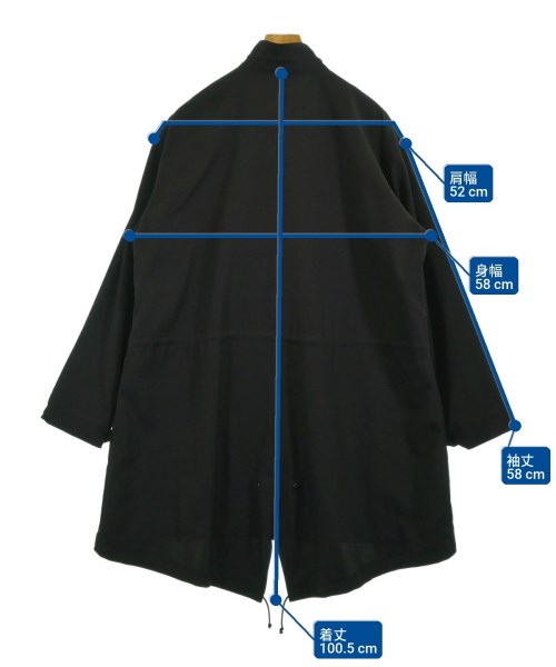 REGULATION Yohji Yamamoto（レギュレーションヨウジヤマモト）モッズコート 黒 サイズ:2(S位) メンズ/2200727270016