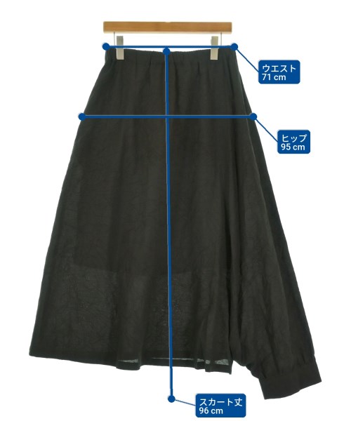 REGULATION Yohji Yamamoto（レギュレーションヨウジヤマモト）ひざ丈スカート 黒 サイズ:2(S位) レディース/2200729142038