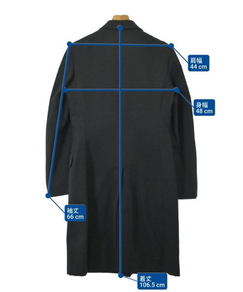 REGULATION Yohji Yamamoto（レギュレーションヨウジヤマモト）チェスターコート 黒 サイズ:1(XS位) メンズ/2200690406030