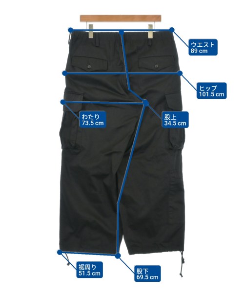 WILDSIDE YOHJI YAMAMOTO（ワイルドサイドヨウジヤマモト）カーゴパンツ 黒 サイズ:3(L位) メンズ/2200605664067