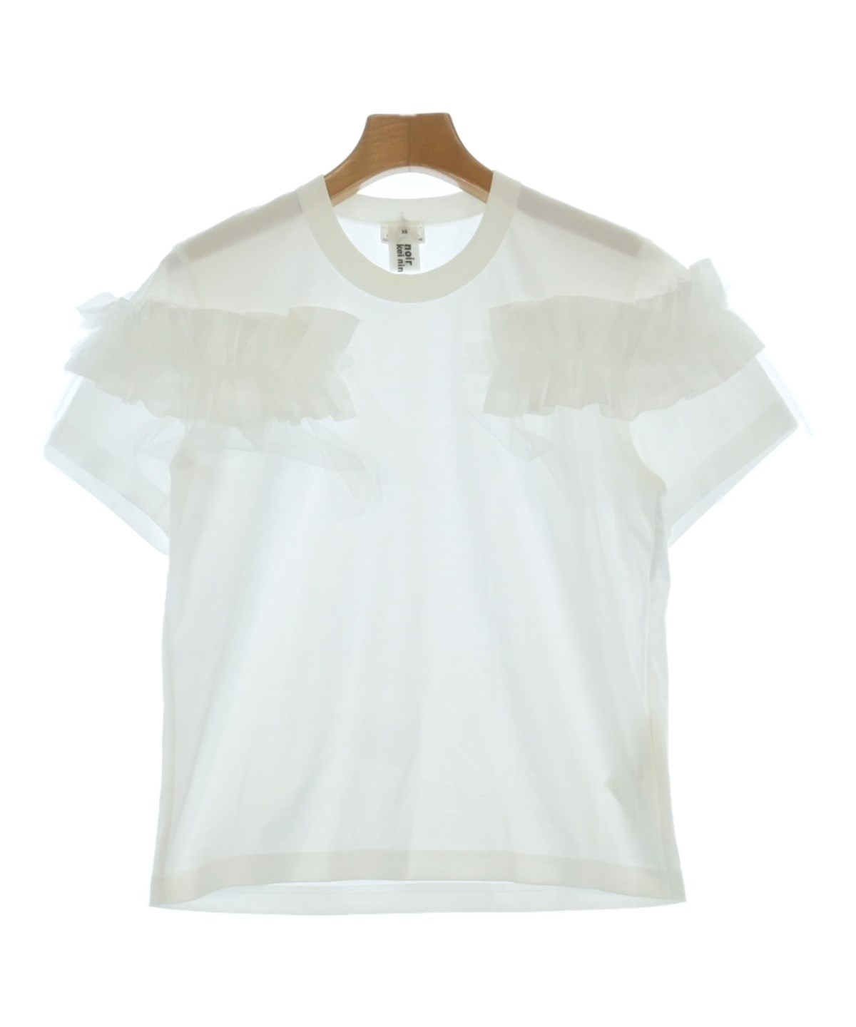 noir kei ninomiya クロップド丈 半袖白Tシャツ(XSサイズ) noir kei ninomiya（ノワールケイニノミヤ）Tシャツ・カットソー 白