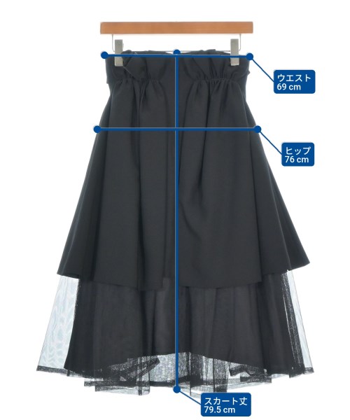 noir kei ninomiya（ノワールケイニノミヤ）ひざ丈スカート 黒 サイズ:M レディース/2200677842424