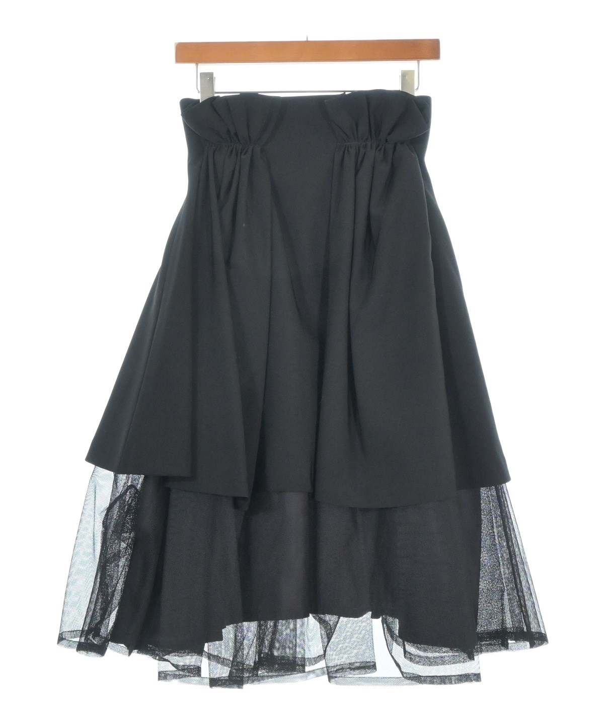 美品♪ノワールケイニノミヤ プリーツレイヤードスカート ウエスト33 黒 tq8 ノアール ケイ ニノミヤnoir kei ninomiya ウールダブルベルトラップ