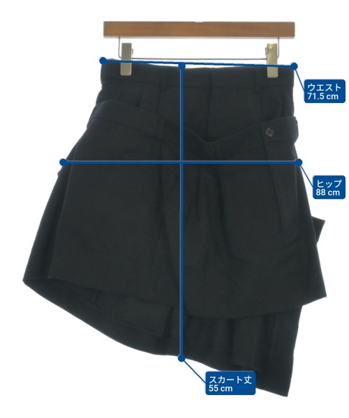 noir kei ninomiya（ノワールケイニノミヤ）ひざ丈スカート 黒 サイズ:XS レディース/2200659109019