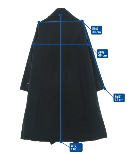 noir kei ninomiya（ノワールケイニノミヤ）ステンカラーコート 黒 サイズ:S レディース/2200634836039