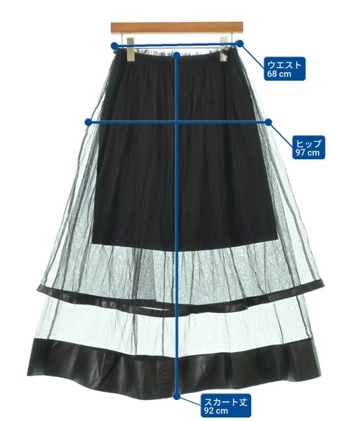 noir kei ninomiya（ノワールケイニノミヤ）ひざ丈スカート 黒 サイズ:S レディース/2200646623191